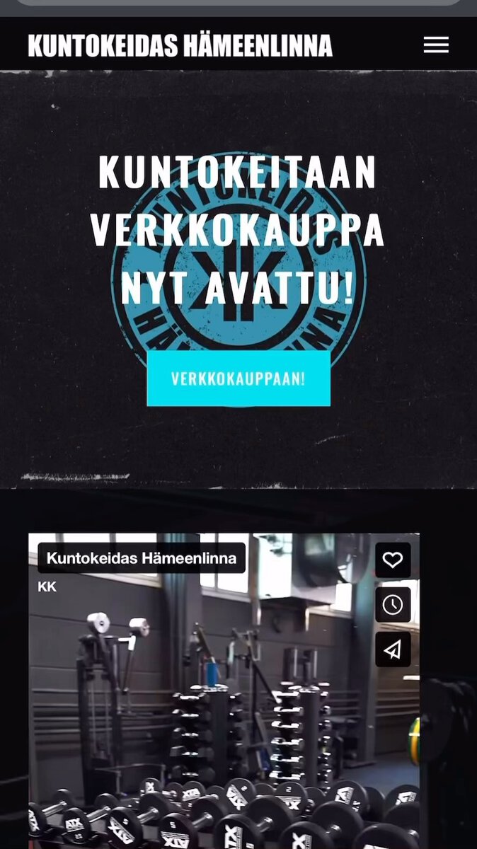 Kuntokeidas Hämeenlinna - uusi verkkokauppa avattu, laaja valikoima kuntosalivälineitä ja varusteita.