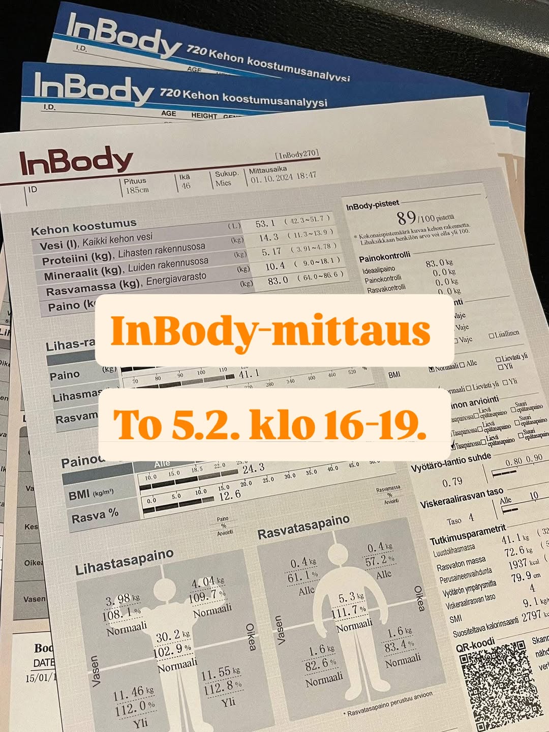 InBody-mittaus KuntoPantterilla To 5.2. klo 16-19. Hinta 20€ / Pantterin asiakkaille 15€ Varaa aikasi etukäteen vastaanotosta tai soittamalla numeroon 041-4570560 #kuntopantteri #kuntosali #ryhmäliikunta #heinola