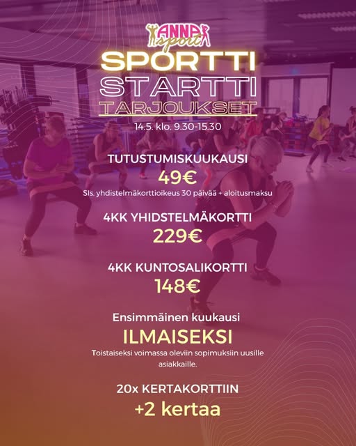 SPORTTI STARTTI TARTTUVATUOKSEEN 14.5. klo 9.30-15.30.