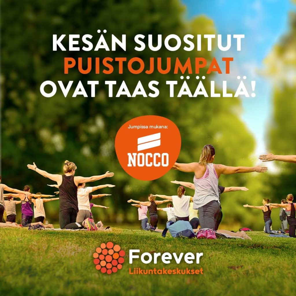Ne ovat taas täällä!☀️ Ilmaiset puistojumppamme alkavat 1.6. ja tänä kesänä luvassa on yhdeksän viikkoa ulkoilmatreenejä, hyvää seuraa ja kaiken tasoisille liikkujille sopivia jumppateemoja, joita et ole ennen meillä päässyt kokeilemaan. Jumppiin pääsee mukaan ilman jäsenyyttä – tarvitset vain liikuntavaatteet, juomapullollisen ja oman jumppamaton. Mukaan voi tulla yksin, kaverin kanssa tai koko porukalla. 🧊 Tänä kesänä jumpissa mukana Nocco – 20 ensimmäistä jokaiselle tunnille saapunutta saa kupongin jääkylmään Noccoon! 👉 Katso aikataulu ja ilmoittaudu mukaan: foreverclub.fi/puistojumppa #puistojumppa #forever #kesäliikunta #ulkoliikunta