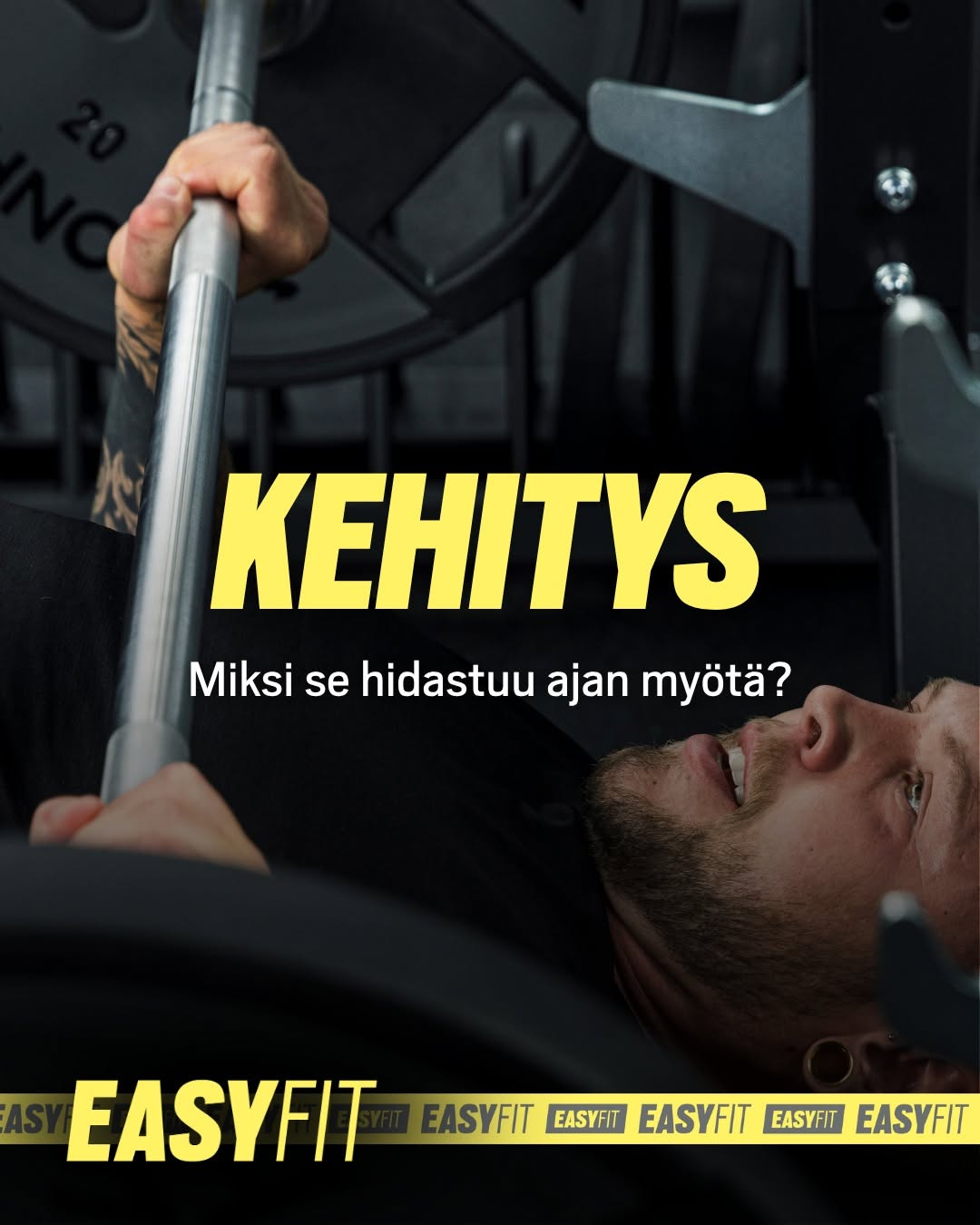 Mies tekee voimaharjoittelua salilla, kehitystä ja lihaskuntoa.