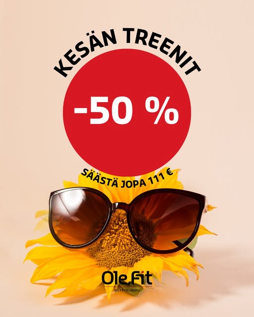 Kesälomat ovat nyt alkaneet ja mikäs olisikaan parempi tapa viettää lomaa kun kunnon treenikesä 😎☀ Mitä aiemmin aloitat, sitä enemmän säästät - liity nyt ja treenaat elokuun loppuun puoleen hintaan 🤝 www.niittykumpu.ole.fit/osta-verkosta