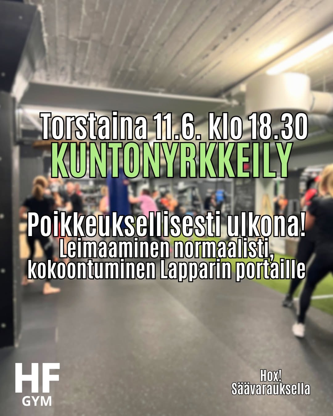 Joko oot käynyt testaamassa meidän Kuntonyrkkeilyä? Tulevana torstaina 11.6. klo 18.30 on siihen jälleen mahdollisuus, tällä kertaa ulkona! 🥊☀ Kuntonyrkkeily-tunnilla pääset ohjaaja Miikan kanssa harjoittamaan nyrkkeilytekniikkaa ja lihaskuntoa sekä yksin että pareittain. Kuntonyrkkeilytunti sopii kaikille ja kaikenkuntoisille, sekä miehille että naisille. Muista varata paikkasi jumpille varsinkin kesällä! Varaamalla paikan saat myös henkilökohtaisesti tiedon mahdollisista muutoksista. Varaa paikkasi www.hyvafiilis.fi, puhelimitse numerosta 040-1483522 tai sähköpostitse info@hyvafiilis.fi