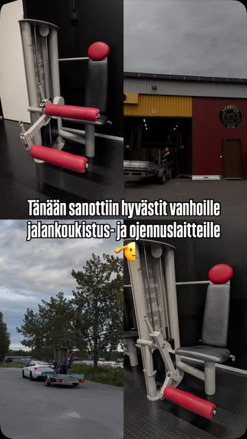 Vanhat kuntosalilaitteet ulkona, vanhanaikainen kuntosali.
